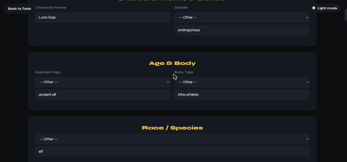 Consistent Character Builder