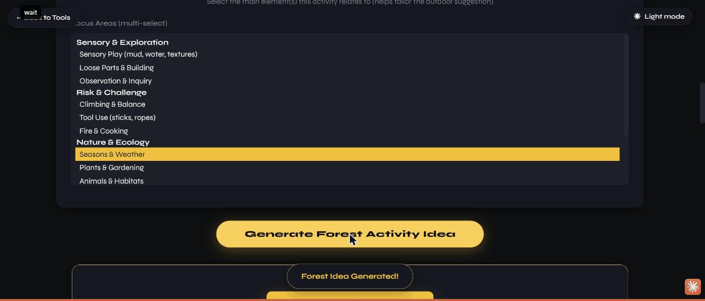 The generated result