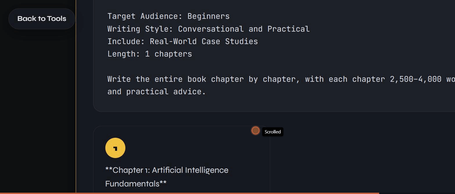 The generated prompt and chapter