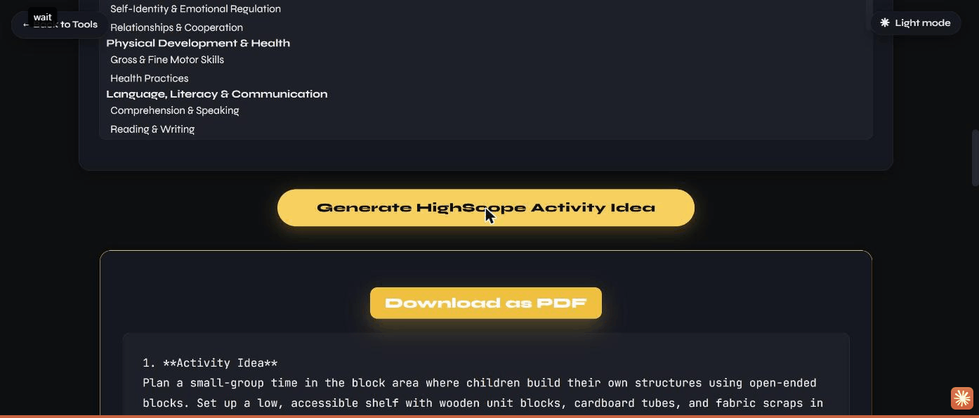 The generated result