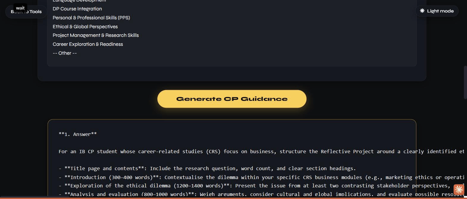 The generated result