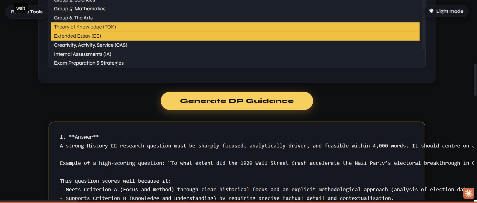 The generated result