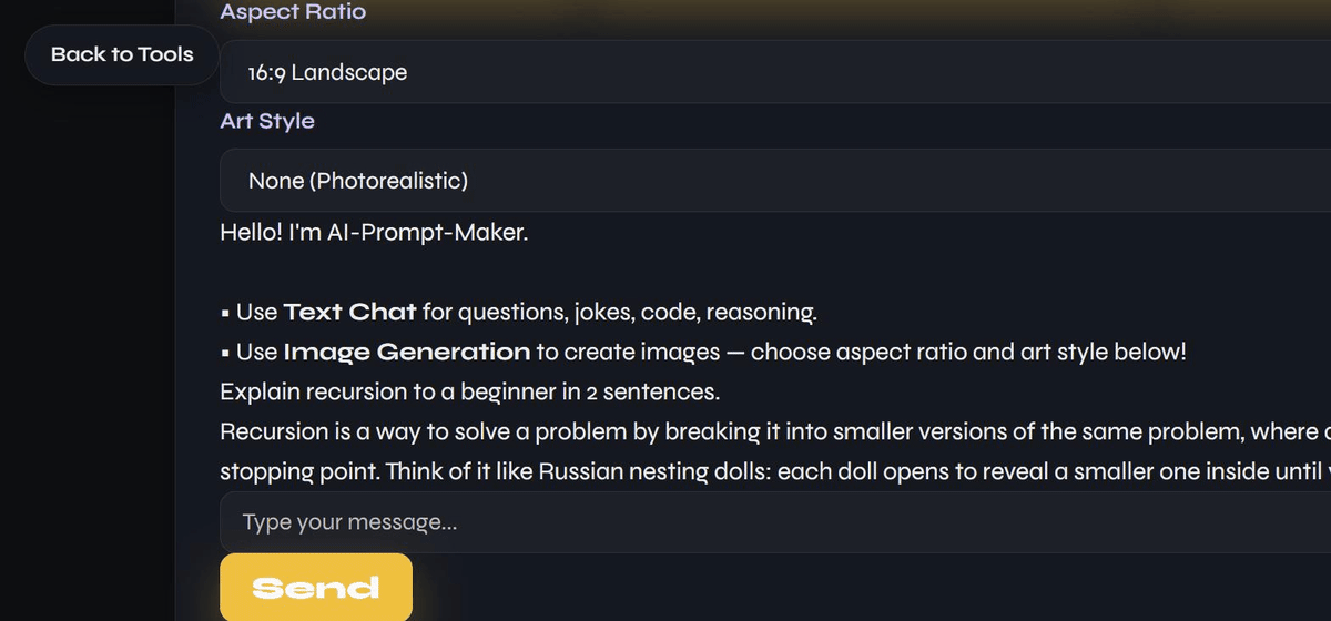 Reasoning Chat &amp; Image Generator