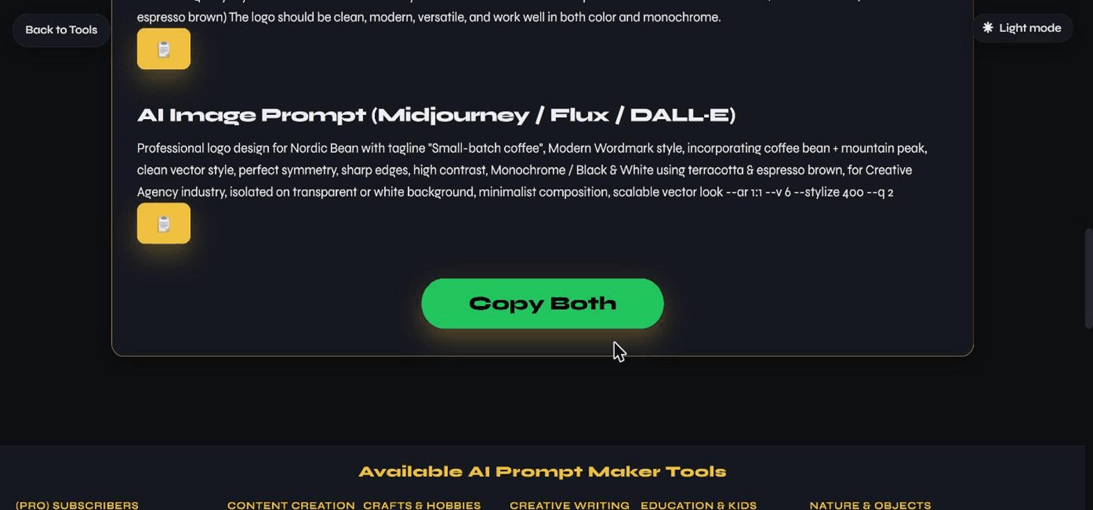 The generated result