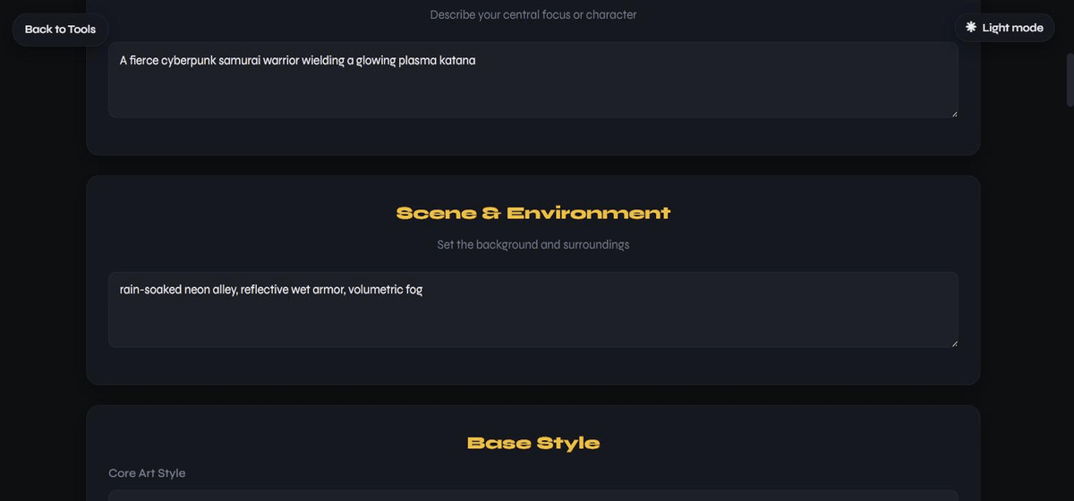 MidJourney Pro Prompt Builder