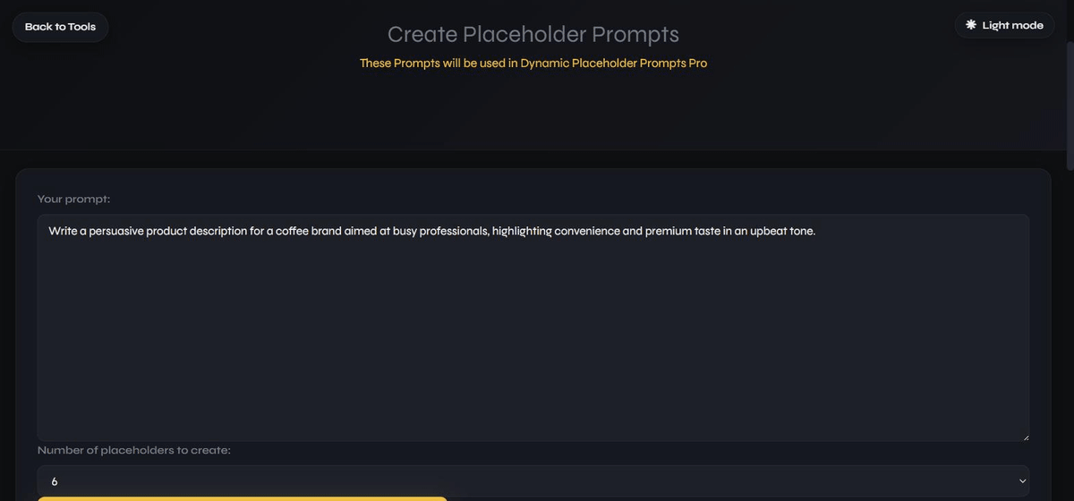 Placeholder Prompt Maker