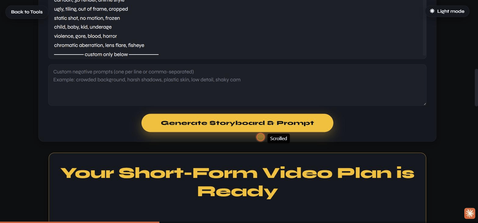 Short-Form Video Storyboard