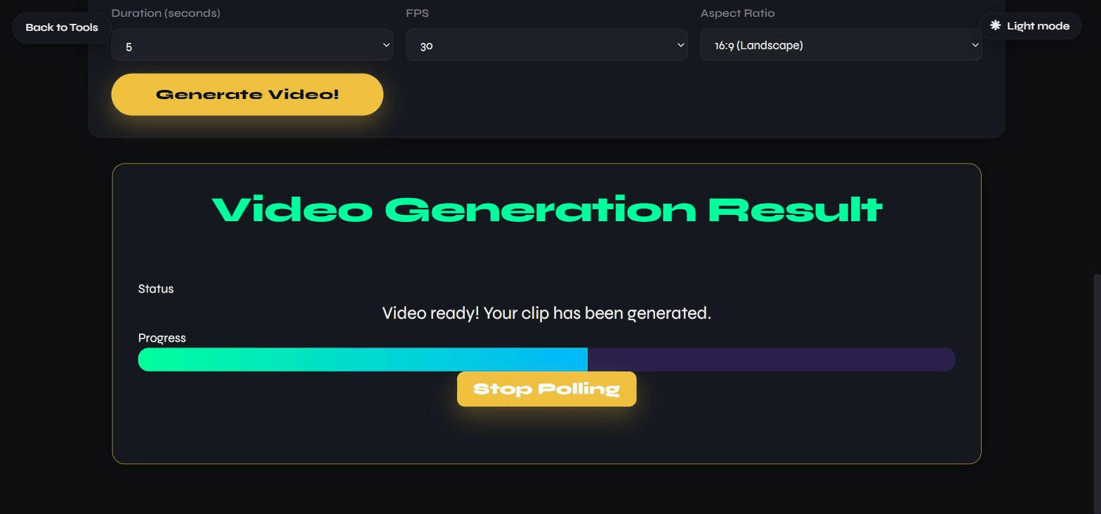 The generated result