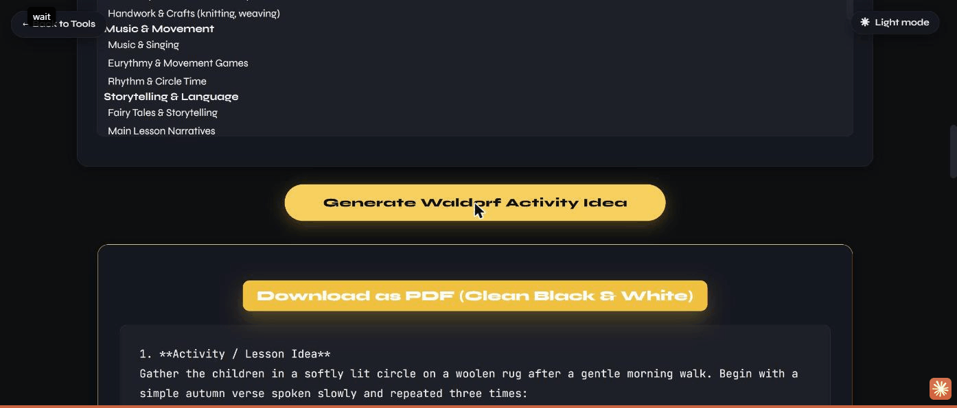 The generated result